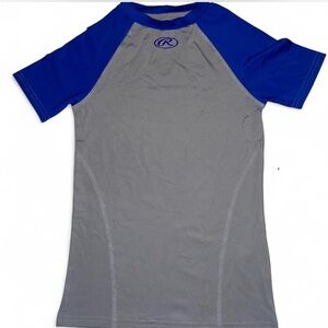 Rawlings Gray and Royal Blue Performance Compression Baseball Top